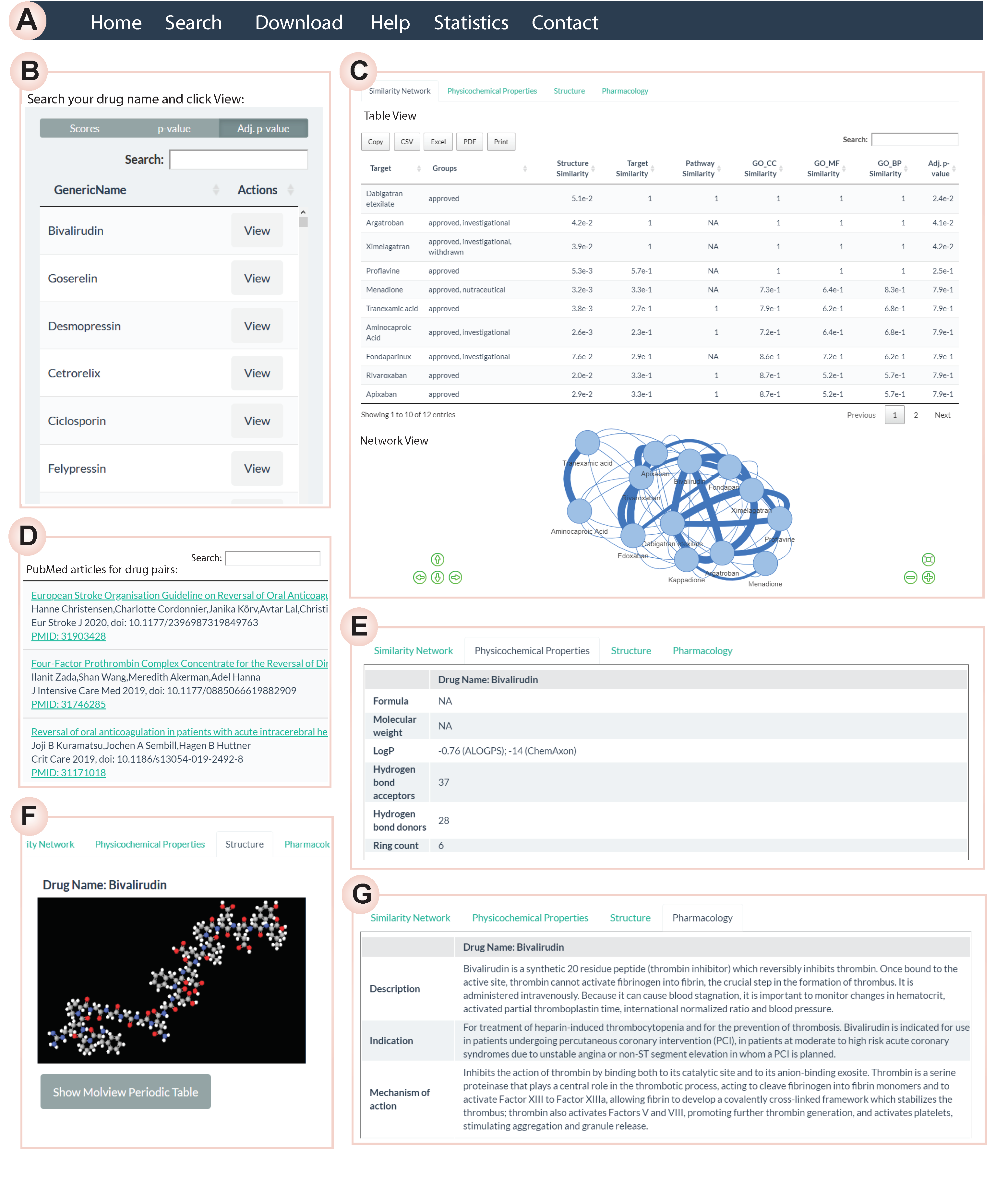 DrugSimDB Interactive web server
